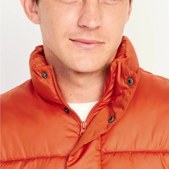 OLD NAVY Water-Resistant Puffer Vest- Orange - XL - NWT - Picture 4 of 7